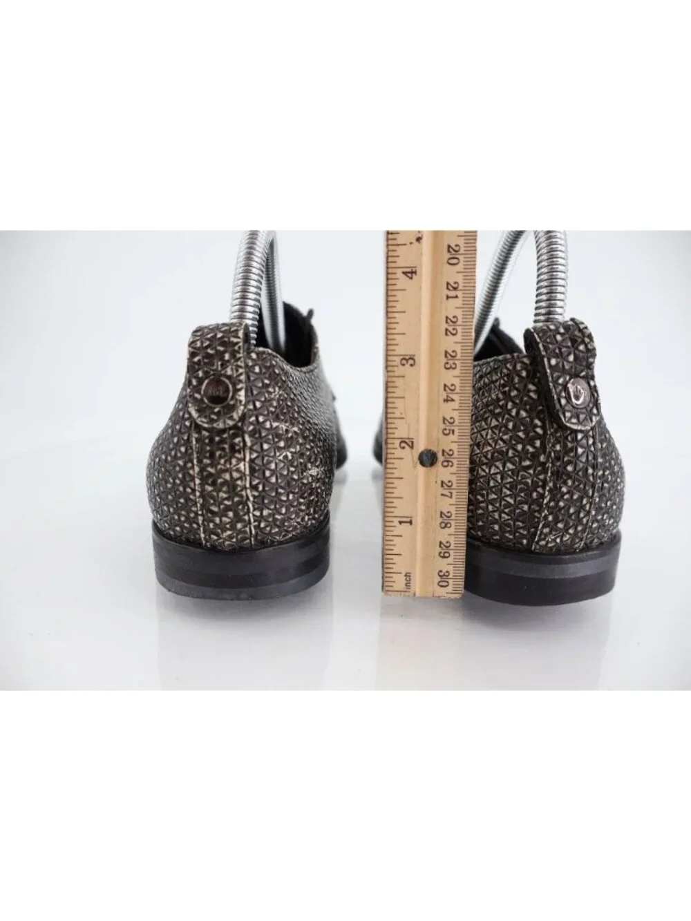 AGL Derby Loafers Womens 39.5 9.5 Black Speckled Leather Lace Up Flat Shoes